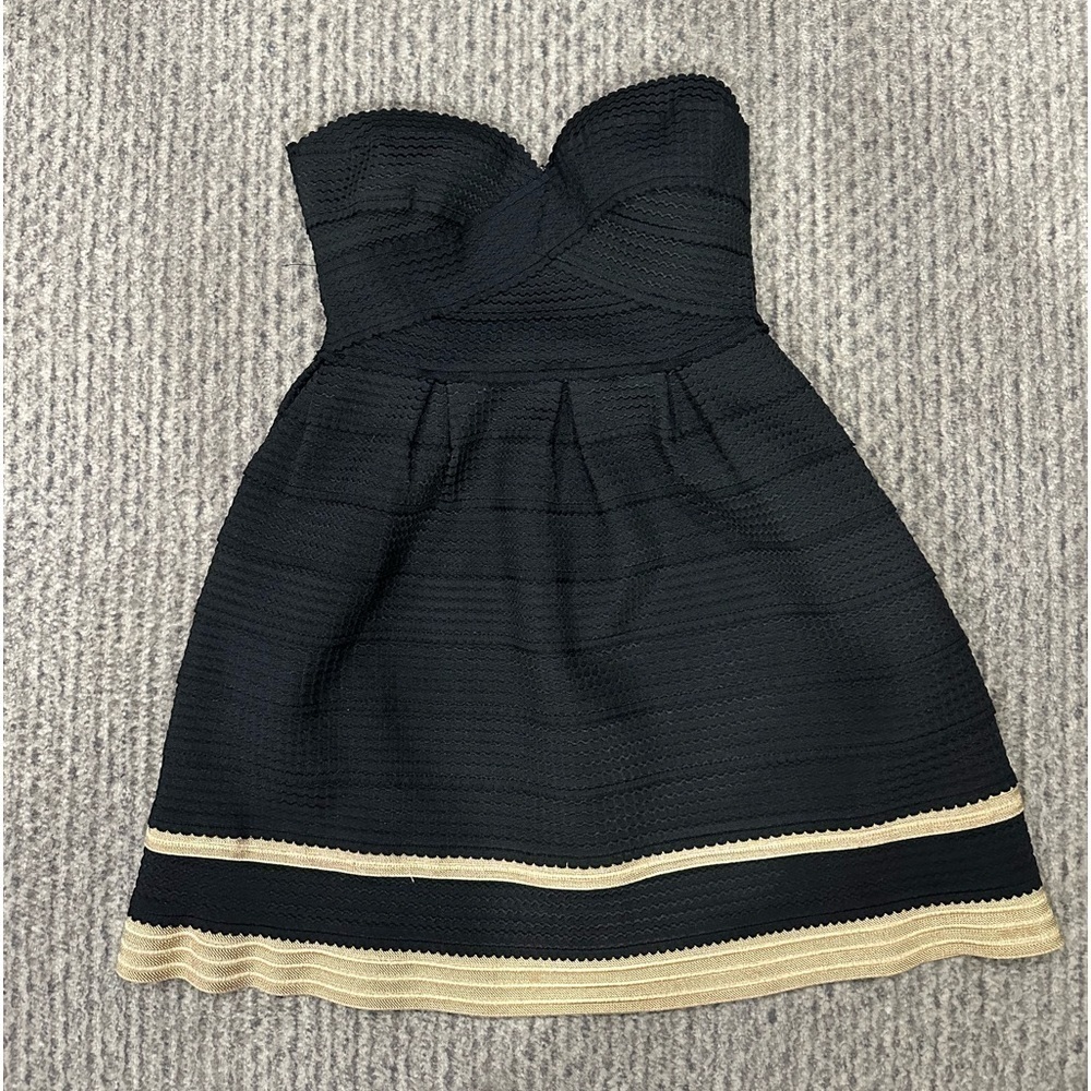 Women’s Karlie black and gold strapless mini dress